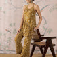 InWeave Dark Yellow Ethnic Halter Strappy Set - Swadesiicart