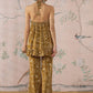 InWeave Dark Yellow Ethnic Halter Strappy Set - Swadesiicart