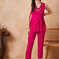 InWeave Rani Pink 3 Piece Co Ord Set With Belt - Swadesiicart