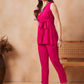 InWeave Rani Pink 3 Piece Co Ord Set With Belt - Swadesiicart