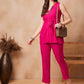 InWeave Rani Pink 3 Piece Co Ord Set With Belt - Swadesiicart