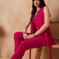 InWeave Rani Pink 3 Piece Co Ord Set With Belt - Swadesiicart