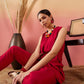 InWeave Maroon 3 Piece Co Ord Set With Belt - Swadesiicart