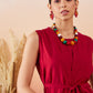 InWeave Maroon 3 Piece Co Ord Set With Belt - Swadesiicart