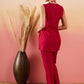 InWeave Maroon 3 Piece Co Ord Set With Belt - Swadesiicart