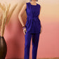 InWeave Blue 3 Piece Co Ord Set With Belt - Swadesiicart