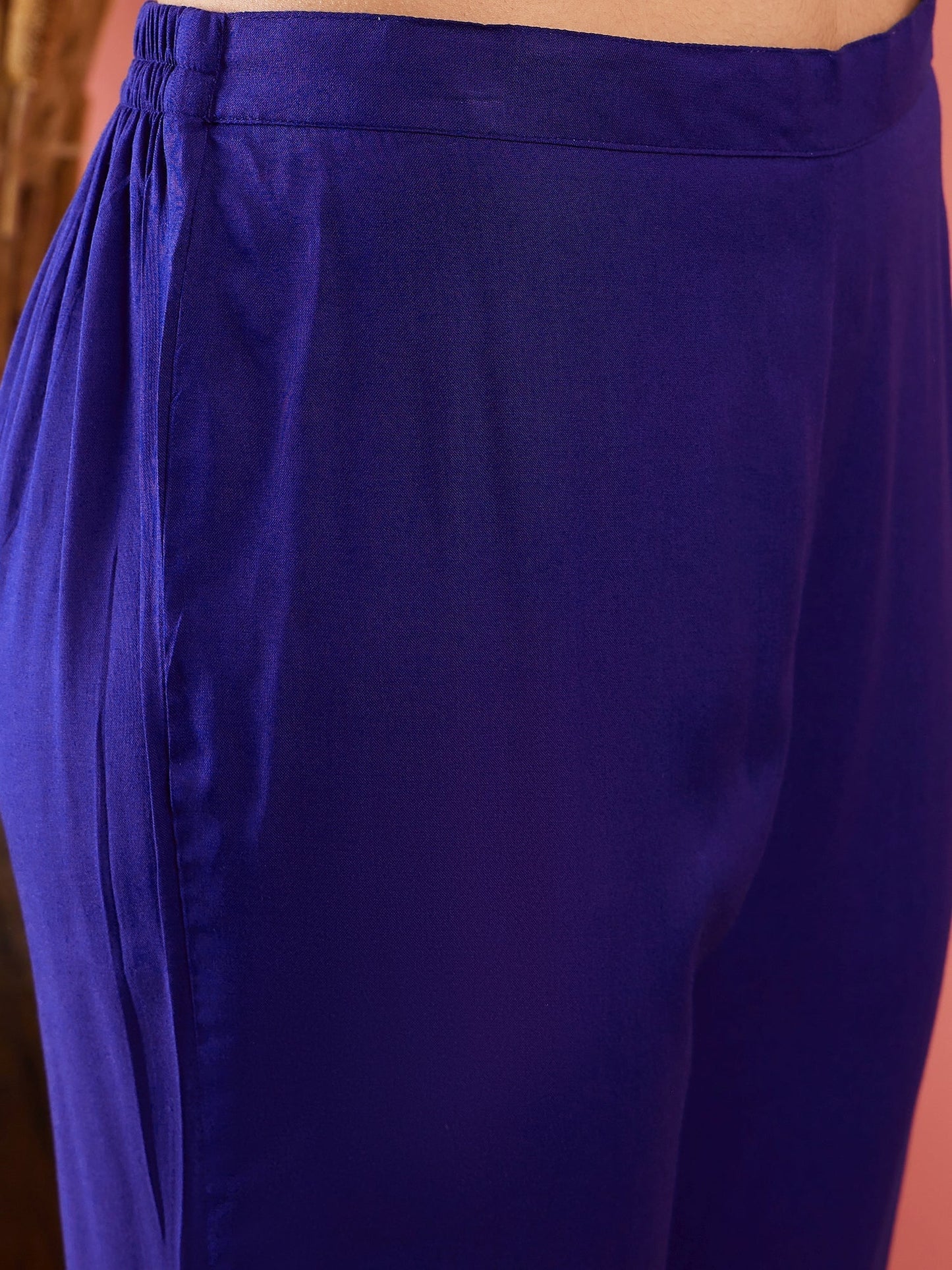 InWeave Blue 3 Piece Co Ord Set With Belt - Swadesiicart