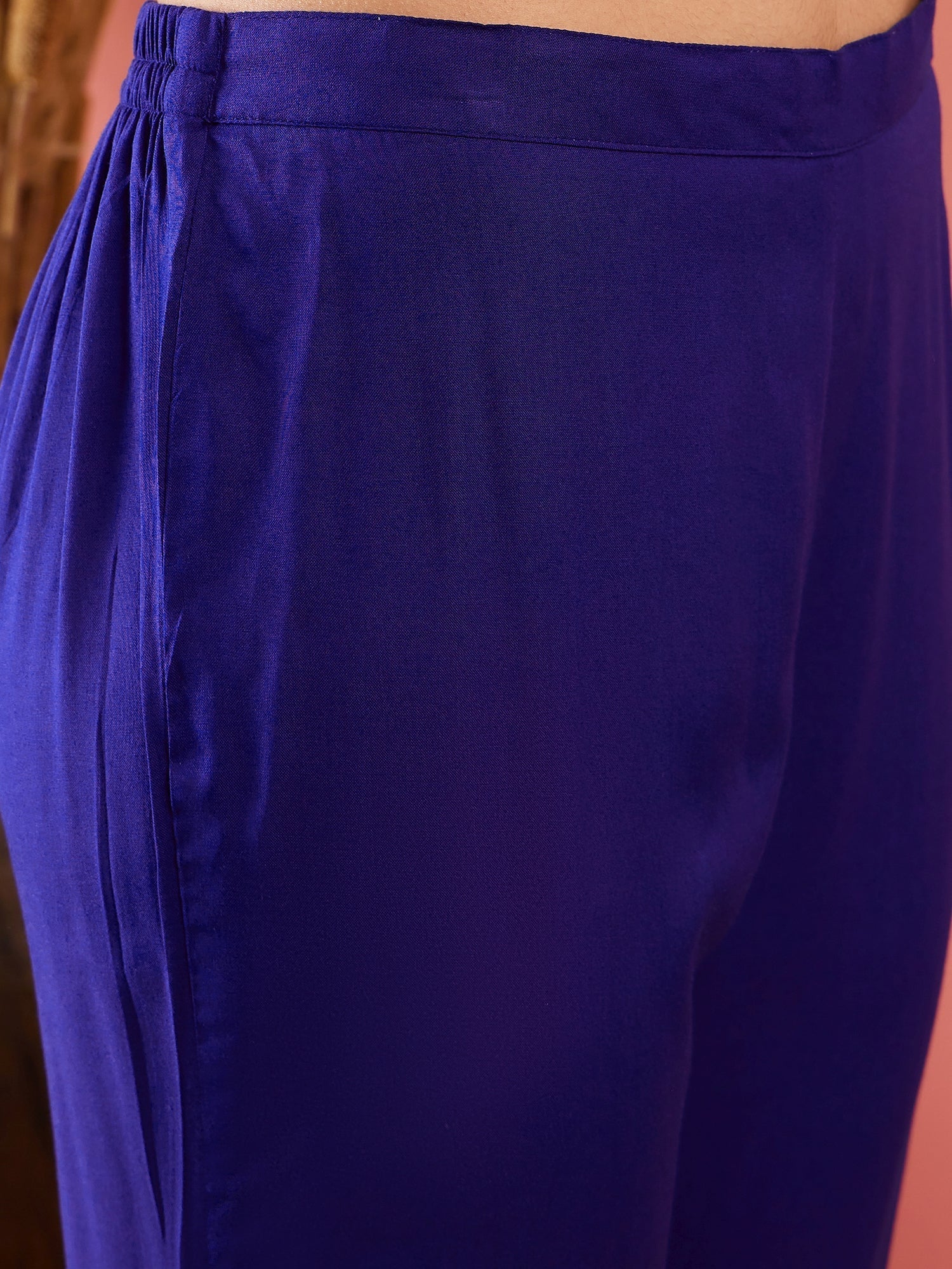 InWeave Blue 3 Piece Co Ord Set With Belt - Swadesiicart