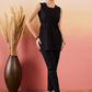 InWeave Black 3 Piece Co Ord Set With Belt - Swadesiicart