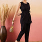 InWeave Black 3 Piece Co Ord Set With Belt - Swadesiicart