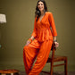 InWeave Orange Angrakha Dhoti Co Ord Set - Swadesiicart