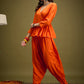 InWeave Orange Angrakha Dhoti Co Ord Set - Swadesiicart