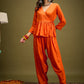 InWeave Orange Angrakha Dhoti Co Ord Set - Swadesiicart