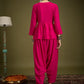 InWeave Fuchsia Angrakha Dhoti Co Ord Set - Swadesiicart