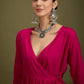 InWeave Fuchsia Angrakha Dhoti Co Ord Set - Swadesiicart