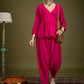 InWeave Fuchsia Angrakha Dhoti Co Ord Set - Swadesiicart