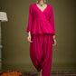 InWeave Fuchsia Angrakha Dhoti Co Ord Set - Swadesiicart
