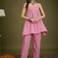 InWeave Pink Small Check Strappy Co Ord Set - Swadesiicart
