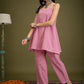 InWeave Pink Small Check Strappy Co Ord Set - Swadesiicart