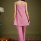 InWeave Pink Small Check Strappy Co Ord Set - Swadesiicart