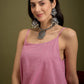 InWeave Pink Small Check Strappy Co Ord Set - Swadesiicart