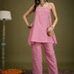 InWeave Pink Small Check Strappy Co Ord Set - Swadesiicart