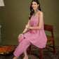 InWeave Pink Small Check Strappy Co Ord Set - Swadesiicart