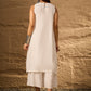 InWeave White Round Neck Short Palazzo Set - Swadesiicart