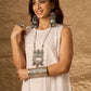 InWeave White Round Neck Short Palazzo Set - Swadesiicart