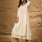 InWeave White Flared Kurta Palazzo Set - Swadesiicart