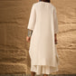 InWeave White Flared Kurta Palazzo Set - Swadesiicart