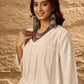 InWeave White Flared Kurta Palazzo Set - Swadesiicart