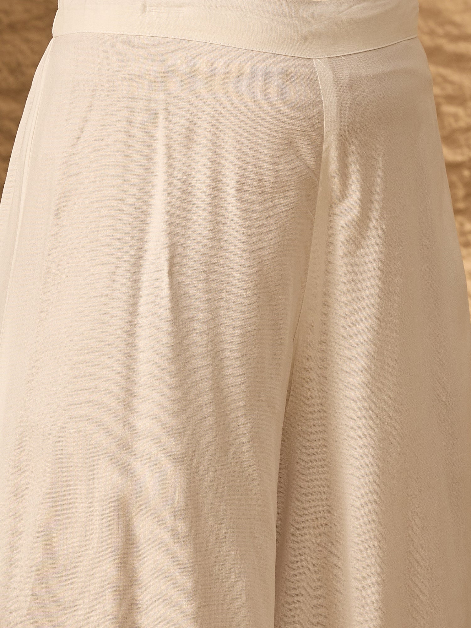 InWeave White Flared Kurta Palazzo Set - Swadesiicart