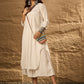 InWeave White Flared Kurta Palazzo Set - Swadesiicart