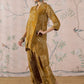 InWeave Dark Yellow Rose Leaf Mandarin Kurta Set - Swadesiicart