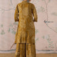 InWeave Dark Yellow Rose Leaf Mandarin Kurta Set - Swadesiicart