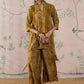 InWeave Dark Yellow Rose Leaf Mandarin Kurta Set - Swadesiicart
