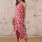 InWeave Punch Pink Beige Kurta Set - Swadesiicart