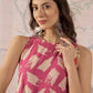 InWeave Punch Pink Beige Kurta Set - Swadesiicart