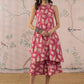 InWeave Punch Pink Beige Kurta Set