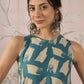 InWeave Marin Teal Beige Kurta Set - Swadesiicart
