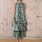 InWeave Marin Teal Beige Kurta Set - Swadesiicart