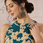 InWeave Teal Beige Halter Kurta Sharara Set - Swadesiicart