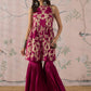 InWeave Jam Pink Beige Halter Kurta Sharara Set - Swadesiicart