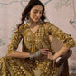 InWeave Dark Yellow Ethnic Flared Kurta Set - Swadesiicart