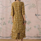 InWeave Dark Yellow Ethnic Flared Kurta Set - Swadesiicart