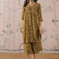 InWeave Dark Yellow Ethnic Flared Kurta Set - Swadesiicart