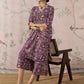 InWeave Dusty Mauve Ethnic Flared Kurta Set - Swadesiicart