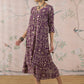 InWeave Dusty Mauve Ethnic Flared Kurta Set - Swadesiicart