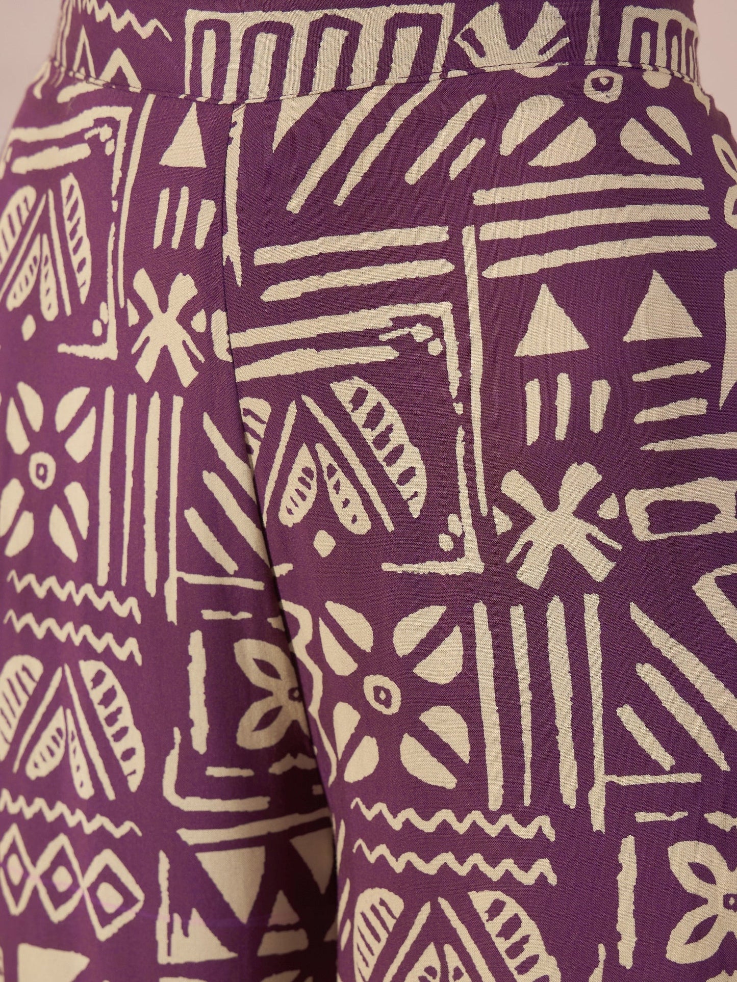 InWeave Dusty Mauve Ethnic Flared Kurta Set - Swadesiicart